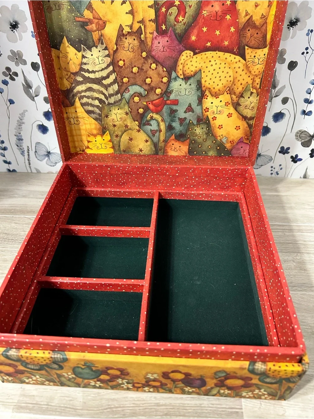 Vintage BoB’s Boxes Debi Hron Cat Jewelry Box